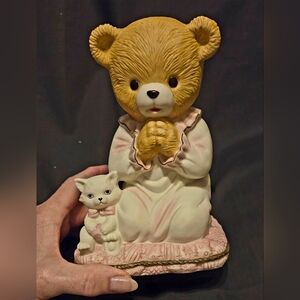 Rare Lefton China 1995 Prayer Bear Night Light No Cord